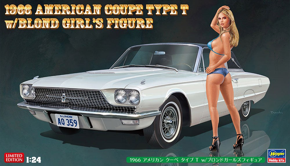 Hasegawa 1/24 1966 American Coupe Ford Thunderbird W/ Blond Girl 52241