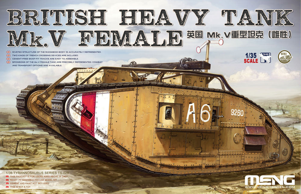 Meng 1/35 British Mk.V Female Heavy Tank TS-029` – Burbank's House