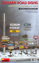 Load image into Gallery viewer, MiniArt 1/35 German Road Signs WWII Ardennes/Germany 1945 35609