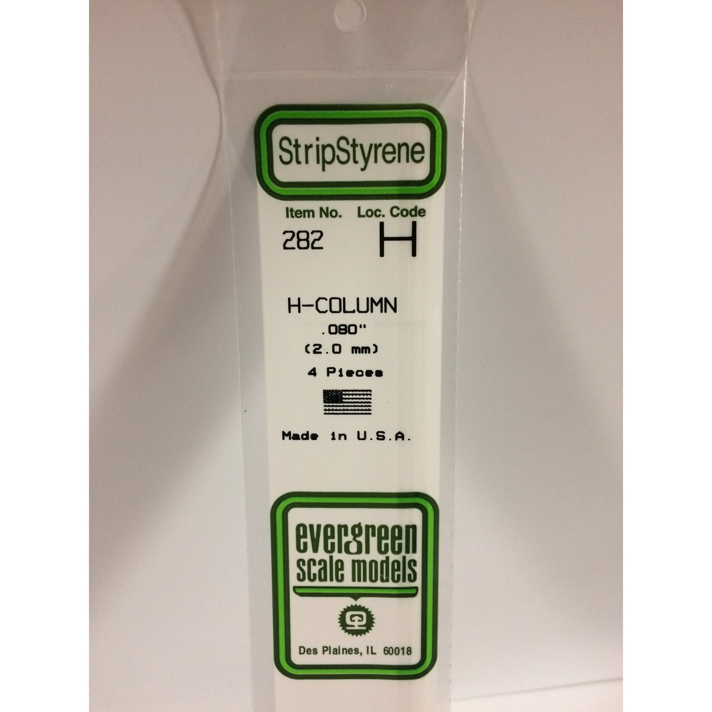 Evergreen 282 Styrene Plastic H Column 0.080