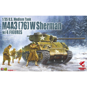 Asuka (Tasca) 1/35 US M4A3 (76)W Sherman w/ 4 Figures 35-048