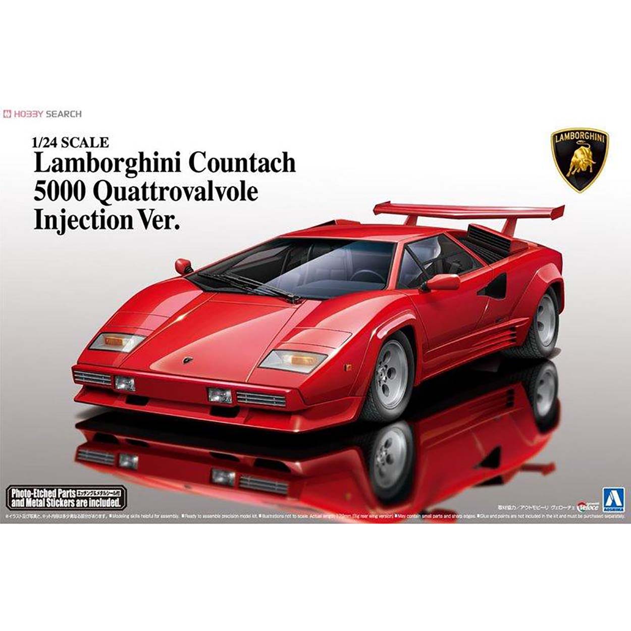 Aoshima 1/24 Lamborghini Countach 5000 Quattrovalvole Injection
