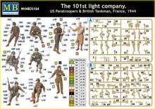 Load image into Gallery viewer, MasterBox 1/35 US 101st Div. Paratroopers &amp; British Tankmen France 1944 MB35164