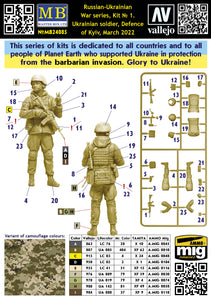 MasterBox 1/24 Ukrainian Soldiers Defense of Kyiv March 2022 No.1 MB24085