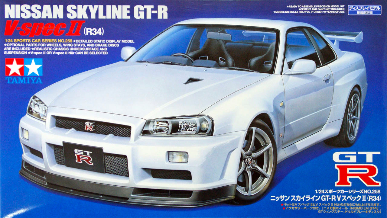 Tamiya 1/24 Nissan Skyline GT-R V-Spec II PLASTIC MODEL KIT 24258