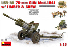 Load image into Gallery viewer, MiniArt 1/35 Russian USV-BR 76-mm Gun Mod.1941 W/Limber &amp; Crew 35129 SALE!