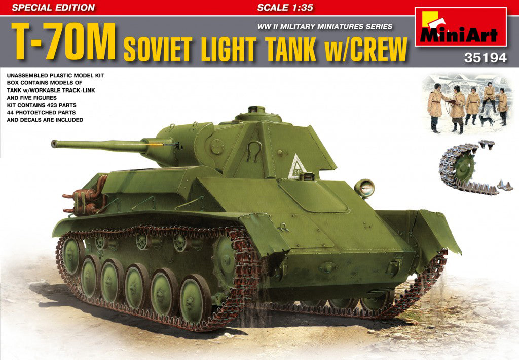 MiniArt 1/35 Russian T-70M Light Tank W/Crew 35194