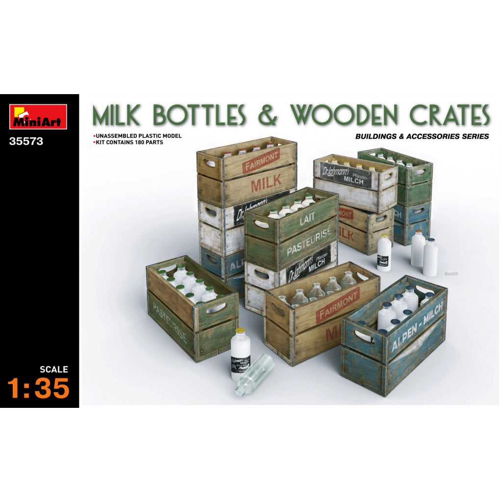MiniArt 1/35 Milk Bottles & Wooden Crates 35573