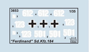 Zvezda 1/35 German SdKfz 184 Ferdinand Tank Destroyer 3653