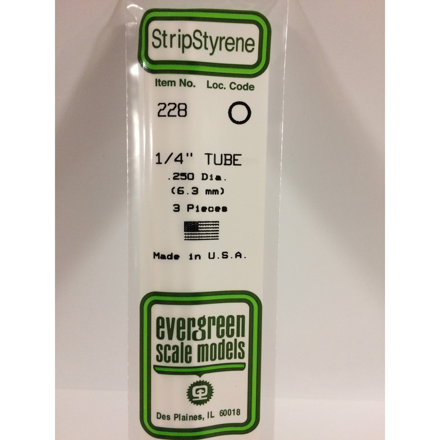 Evergreen 228 Styrene Plastic Tube 1/4