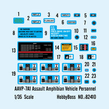 Load image into Gallery viewer, HobbyBoss 1/35 US AAVP-7A1 Assault Amphibiann Vehicle Personnel 82410