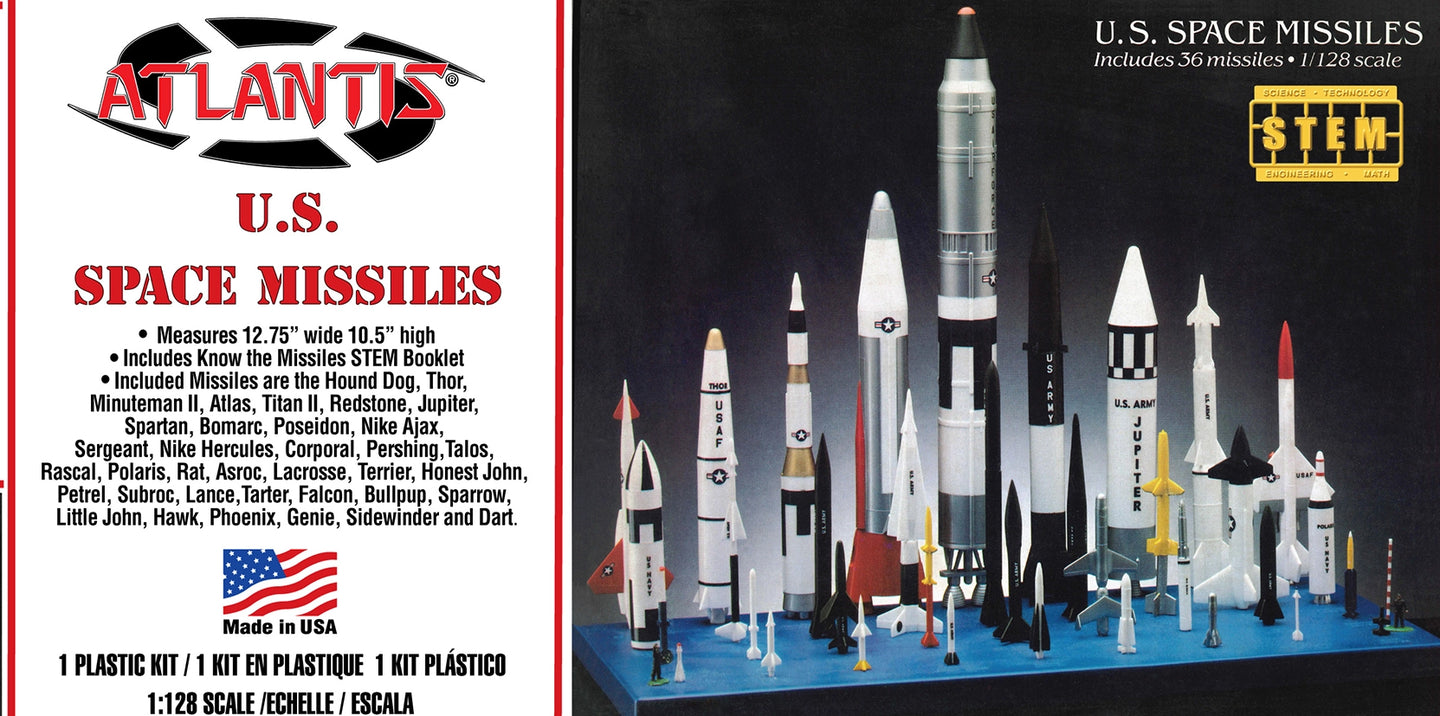 Atlantis 1/128 US Space Missiles (36 diff) w/STEM Booklet 6871