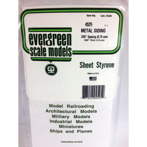 Evergreen 4525 Styrene Plastic Metal Siding 0.030" Spacing 0.040"x 12"x 6" (1)