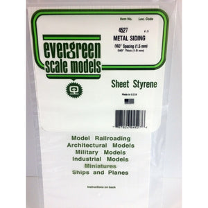 Evergreen 4527 Styrene Plastic Metal Siding 0.060" Spacing 0.040"x 12"x 6" (1)