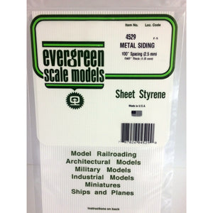 Evergreen 4529 Styrene Plastic Metal Siding 0.100" Spacing 0.040"x 12"x 6" (1)