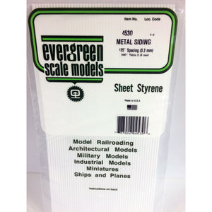 Evergreen 4530 Styrene Plastic Metal Siding 0.125" Spacing 0.040"x 12"x 6" (1)