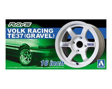 Load image into Gallery viewer, Aoshima 1/24 Rim &amp; Tire Set ( 11)  Rays Volk Racing TE37 16" 05250