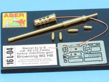 Load image into Gallery viewer, Aber 1/16 US 0.50 Cal M2 Browning Machine Gun Barrel and Trigger 16 L-04'