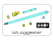 Load image into Gallery viewer, Aber 1/35 German 7,5 cm Barrel With Muzzle Brake For Panther Ausf.G Ryefield 35 L-246'