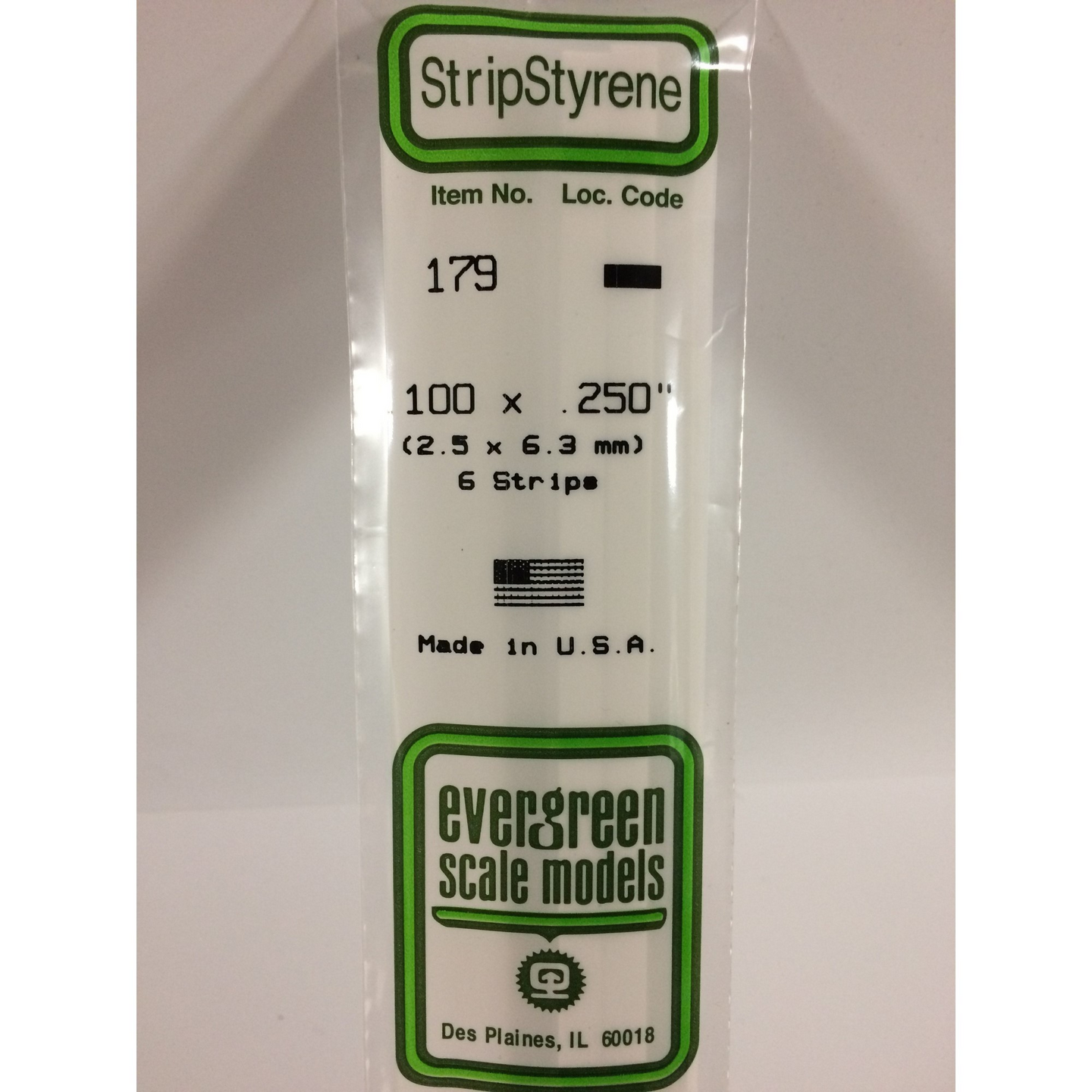 Evergreen 179 Styrene Plastic Strips 0.100