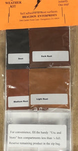 Bragdon FF- 60 light, medium, dark rust and soot 4 Color Weathering System