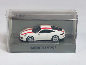 Minichamps 1/87 HO Porsche 911 R White/Red Stripe 870066220 SALE!