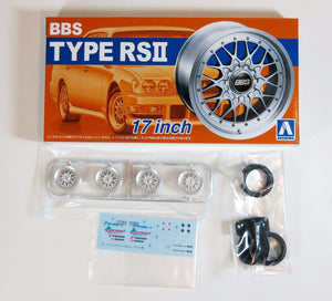 Aoshima 1/24 Rim & Tire Set ( 02) Type RsII 17" Plated 05241