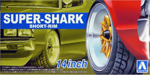 Load image into Gallery viewer, Aoshima 1/24 Rim &amp; Tire Set ( 92) Super-shark Short Rim 14&quot; 05548