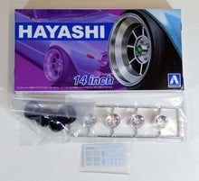 Load image into Gallery viewer, Aoshima 1/24 Rim &amp; Tire Set ( 20) Hayashi 14&quot; 05259