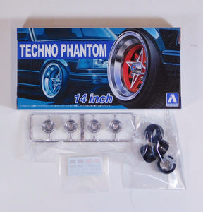 Aoshima 1/24 Rim & Tire Set ( 31) Techno-Phantom 14" 05324