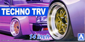 Aoshima 1/24 Rim & Tire Set ( 53) Techno TRV 14" 05386