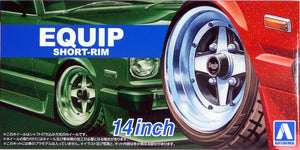 Aoshima 1/24 Rim & Tire Set ( 91)  Equip 14" Short-Rim 05547