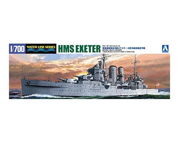 Aoshima 1/700 British Heavy Cruiser HMS Exeter w/ Corvettes and PE