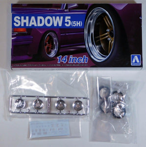 Aoshima 1/24 Rim & Tire Set ( 66) Shadow 5 (5H) 14" 05437