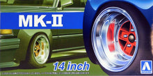 Load image into Gallery viewer, Aoshima 1/24 Rim &amp; Tire Set ( 55) MK-II 14&quot; 05388