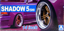 Load image into Gallery viewer, Aoshima 1/24 Rim &amp; Tire Set ( 66) Shadow 5 (5H) 14&quot; 05437