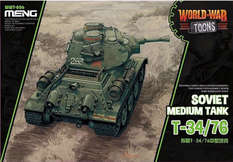 Meng Kids World War Toons Snaptite Russian T-34/76 WWT-006