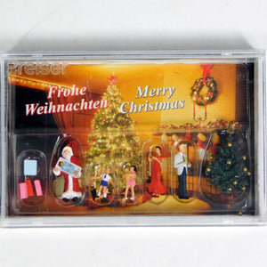 Preiser 1/87 HO "Merry Christmas" Figure Set (tree-5 Figures and Gifts) 10652