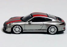 Load image into Gallery viewer, Minichamps 1/87 HO Porsche 911 R Silver/Red Stripe 870066221 SALE!