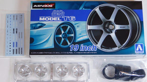Aoshima 1/24 Rim & Tire Set ( 46) Advan Model T6 19" 05379