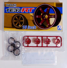 Load image into Gallery viewer, Aoshima 1/24 Rim &amp; Tire Set ( 24) Volk Racing TE37RT 18&quot; 05302