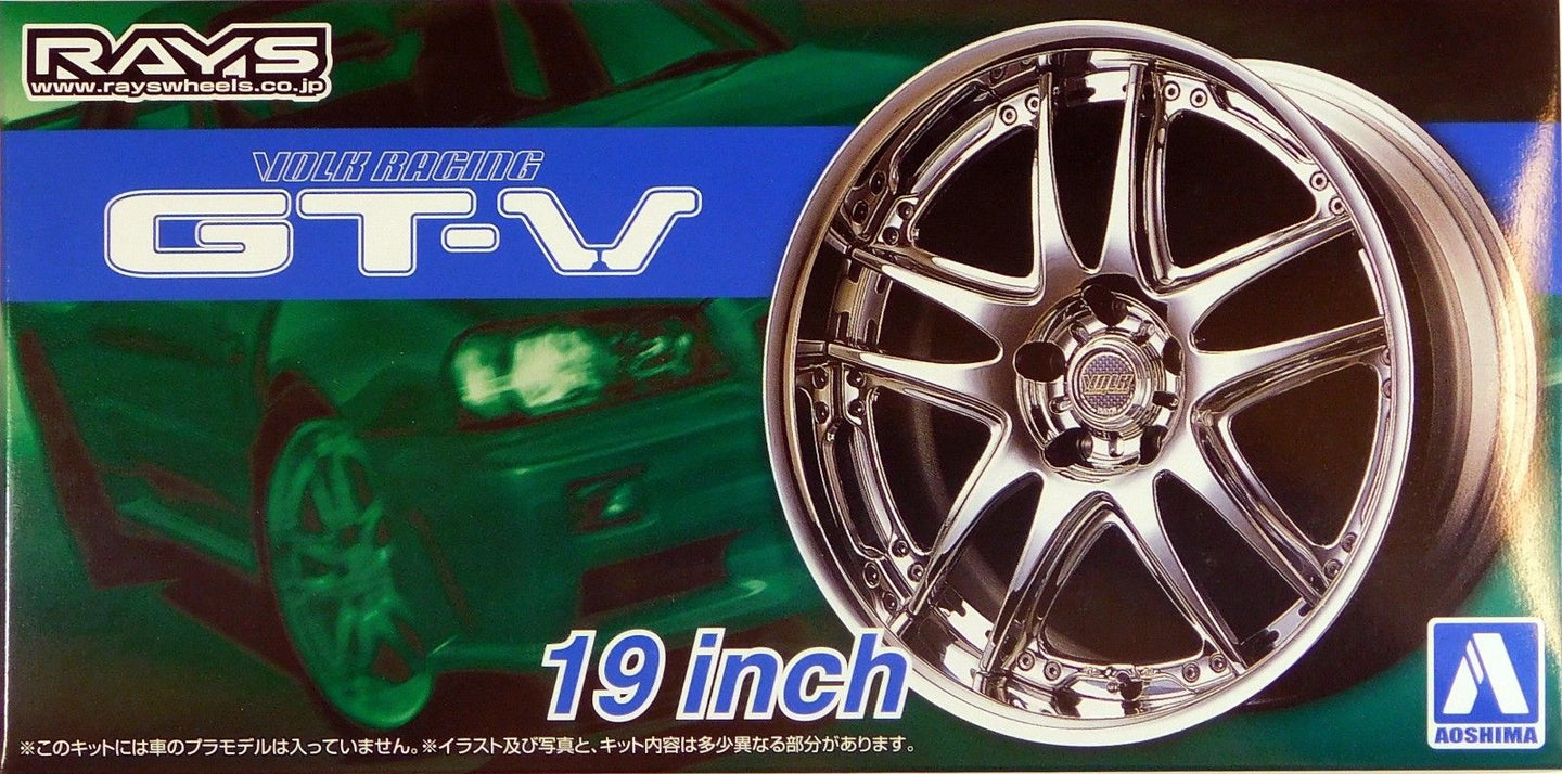 Aoshima 1/24 Rim & Tire Set ( 71) Volk Racing GT-V 19