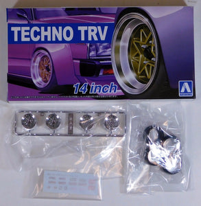 Aoshima 1/24 Rim & Tire Set ( 53) Techno TRV 14" 05386