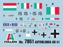 Load image into Gallery viewer, Italeri 1/72 Italian Autoblinda AB 41 7051