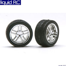 Load image into Gallery viewer, Pegasus 1/24 Rim &amp; Tire Set 1242 Chrome Allantes W/Tires (4)