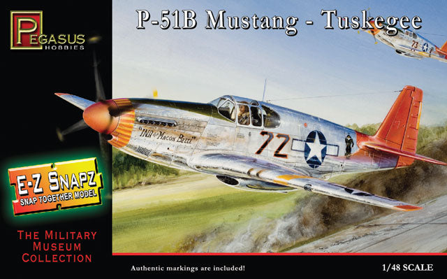 Pegasus 1/48 E-Z Snapz US P-51B Mustang Tuskegee 8404
