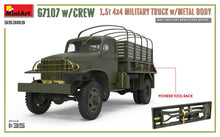 Load image into Gallery viewer, MiniArt 1/35 US M3 G7107 4X4 Truck w/ Metal Body w/ Crew (3) 35383