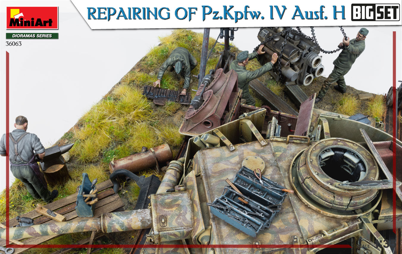 MiniArt 1/35 German Repairing Of Pz.Kpfw. IV Ausf. H. Big Set 36063 –  Burbank's House of Hobbies