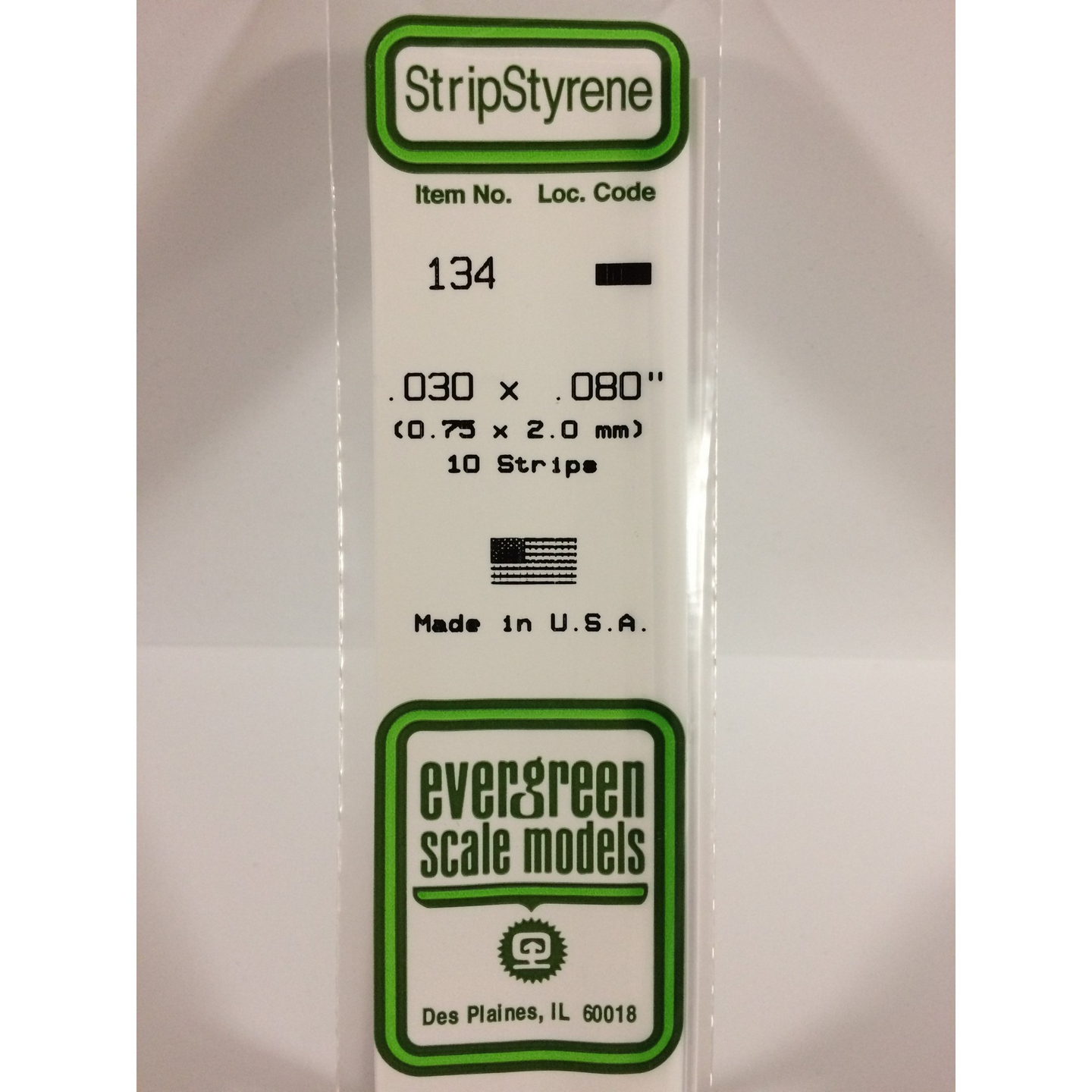 Evergreen 134 Styrene Plastic Strips 0.030
