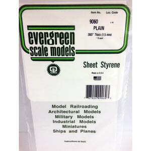 Evergreen 9060 Styrene Plastic Plain Sheet .060x6x12  (1)